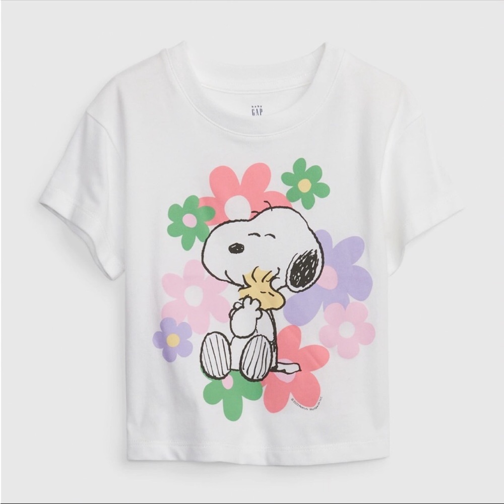 Baby Gap Snoopy Spring Floral T-shirt 2T OR 3T Charlie Brown Toddler Tee NWT!
